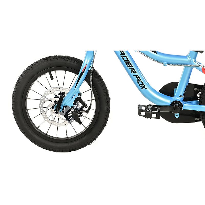Velo musculaire enfant 14 pouces Leader Fox fox 2025 bleu clair monovitesse cadre alu (taille enfant jusqu'a 105CM) -mecanique a disque - vue 4