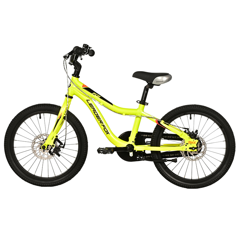 Vélo enfant 18 pouces Leader Fox Fox 2025 jaune monovitesse cadre alu freins à disque - vue 2