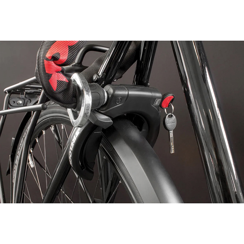 Antivol vélo fer à cheval Trelock RS453 noir avec fixation (écart pour pneu 72 mm) - vue 2