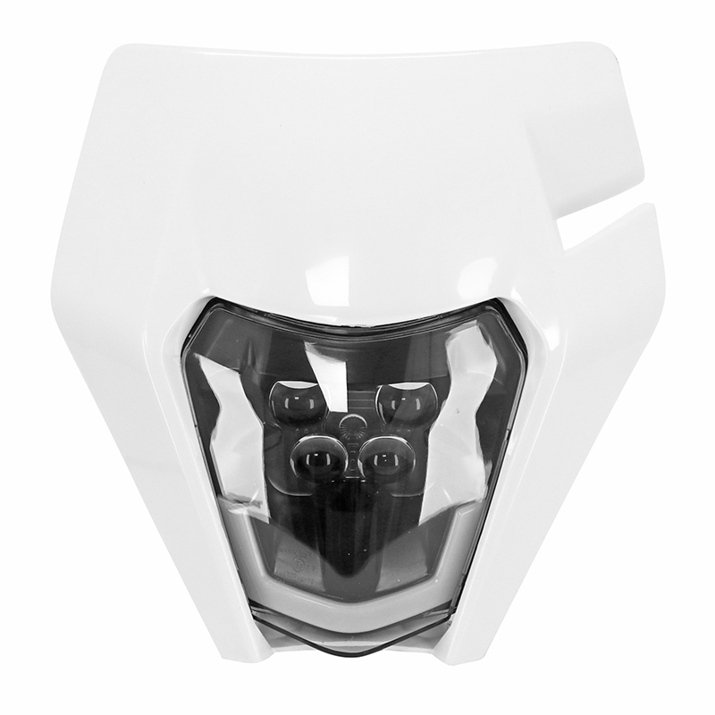 Plaque phare tête de fourche moto universel type KTM EXC 2.0 blanc homologué CE LED P2R - vue 2