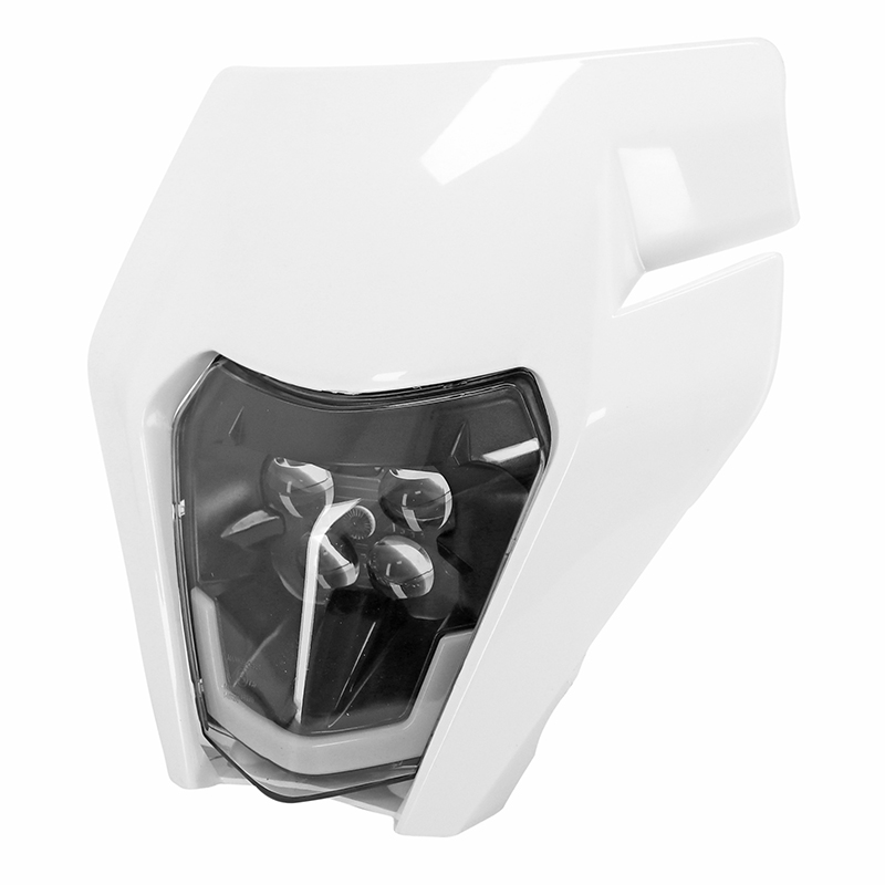 Plaque phare tête de fourche moto universel type KTM EXC 2.0 blanc homologué CE LED P2R - vue 3