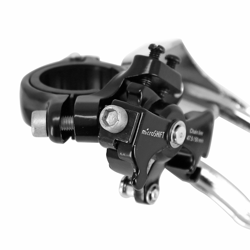 Dérailleur VTT avant Microshift 7-8V à collier 34.9 tirage haut-bas triple plateau 42X34X24 - vue 3