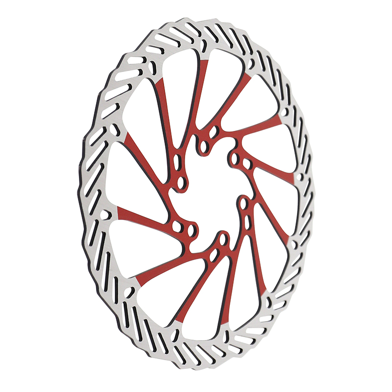 Disque de frein trottinette 160 mm 6 trous argent-rouge Waves Sélection P2R - vue 2
