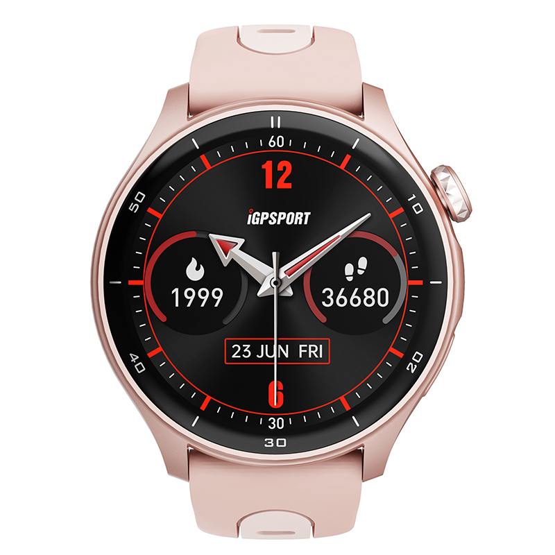 Montre GPS iGPSPORT LW10 rose - Compteur calories fréquence cardiaque sommeil - vue 2
