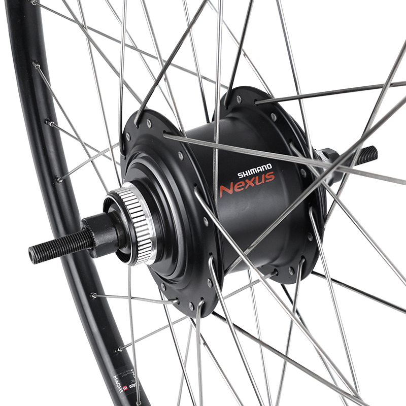 Roue city disque arrière 26" moyeu Nexus 7V Centerlock noir jante 19C 36 rayons - vue 3