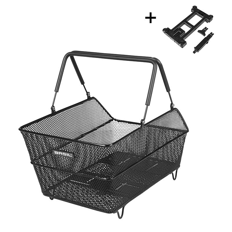 Panier arrière acier nid d'abeille Basil Cento noir compatible système MIK - vue 2