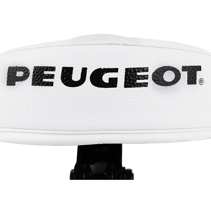 Selle cyclo adaptable Peugeot 103 blanc avec sérigraphie Sélection P2R - vue 4