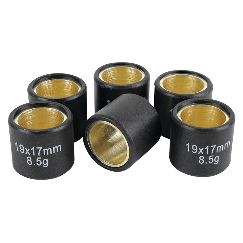 Galet-rouleau maxiscooter Magneti Marelli 19x17 8,5g (x6) pour Piaggio 125 Beverly, Fly, Liberty, MP3, Yourban, Vespa LX et GTS, X10, X9, X8, X7, X-Evo, Aprilia 125 Sportcity, Scarabeo