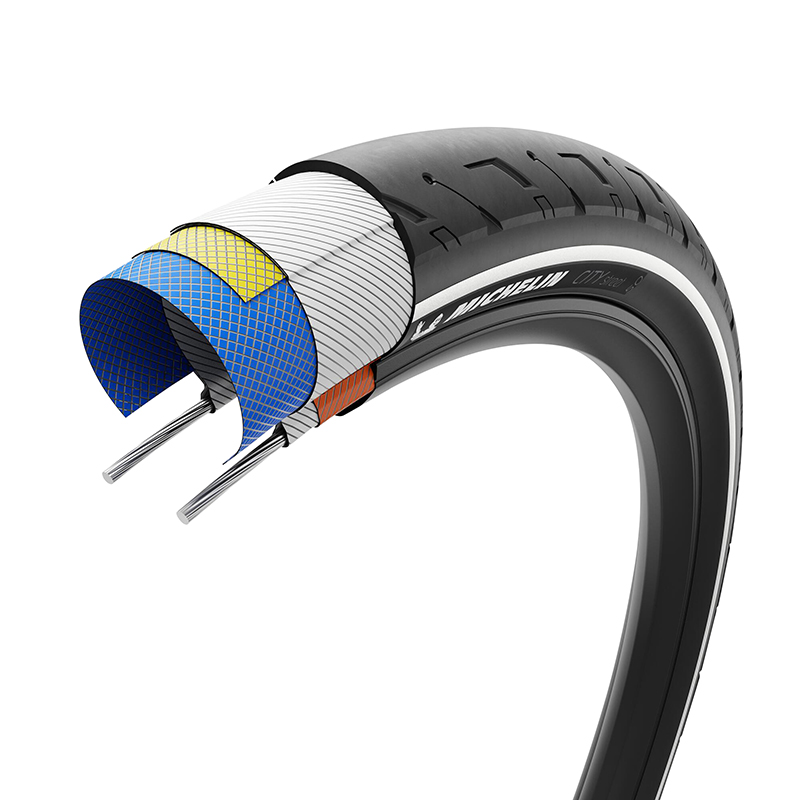 Pneu VTT urbain 27.5 x 2.20 Michelin City Street noir TS (55-584) flanc réflex homologué VAE E50 - vue 5