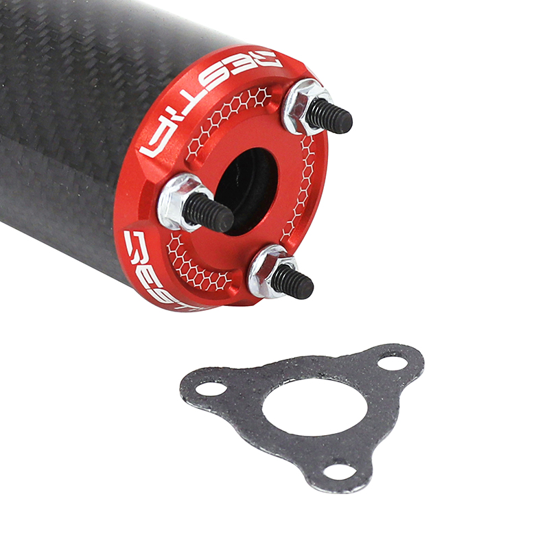 Silencieux VOCA Racing 50 à boîte Voca Evo Bestia RD30400 carbone embout anodisé rouge pour Rookie, Chromed, SCR, MK, Barikit - vue 3