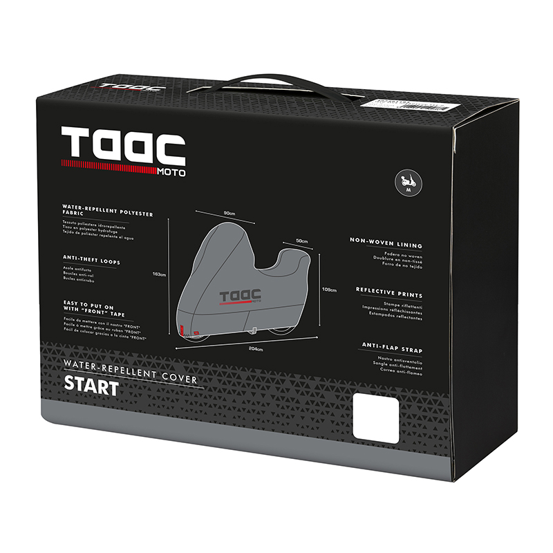 Housse de protection moto TAAC Start polyester hydrofuge taille M gris (204x90x163cm) - vue 7