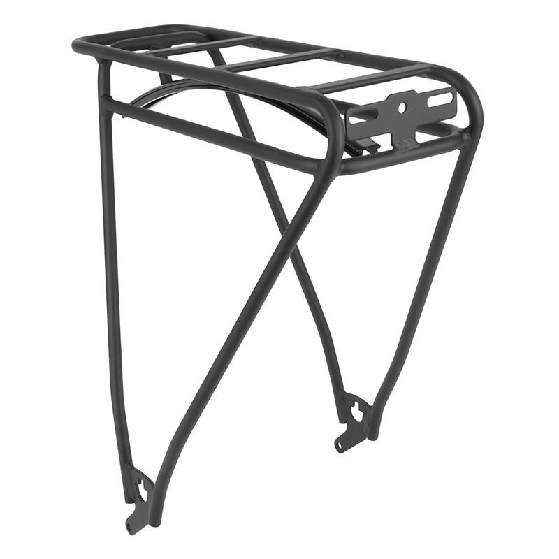 Porte-bagage arrière 26" Leader Fox pour E-Devron Fat Bike noir compatible Brasa Gent (Panasonic)