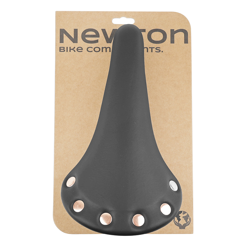 Selle Newton route vintage noir avec rivets rail acier 263x148mm - vue 6
