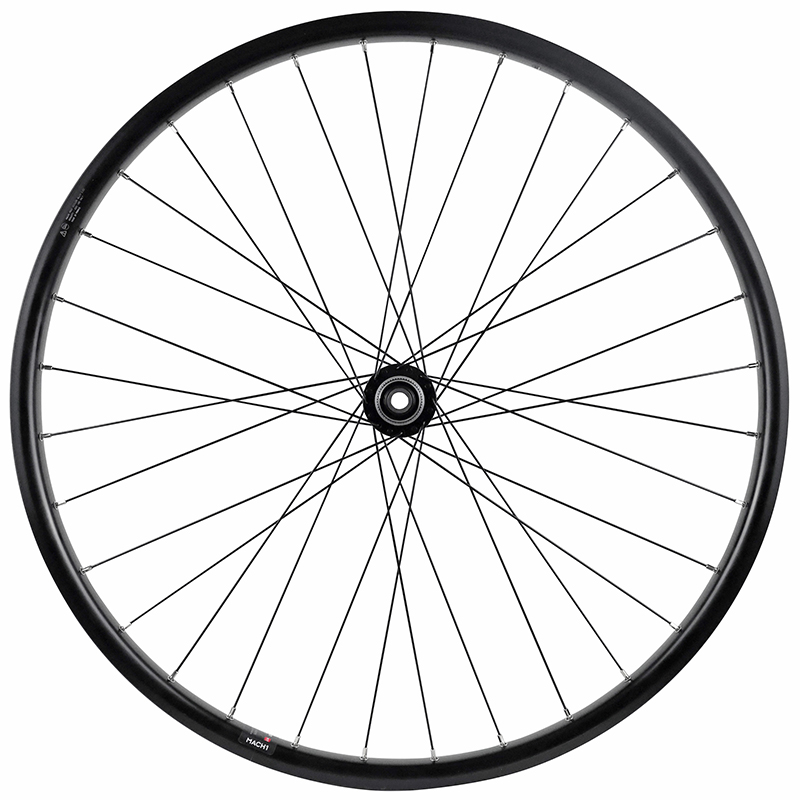 Roue VTC VAE disque 700 x 35 double paroi arrière cassette 11-10-9V moyeu Shimano TC 500 Centerlock tubeless ready axe traversant 12-142 noir jante 23C 32 rayons - vue 2