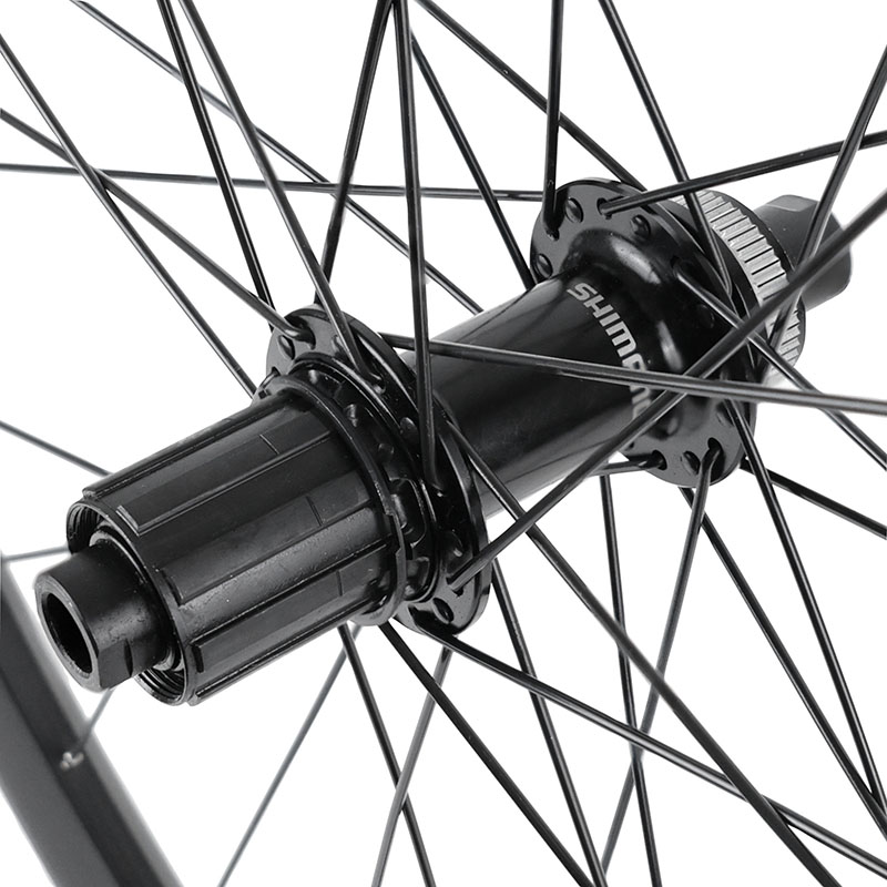 Roue gravel - route disque 700 pulse 23 double paroi arriere cassette 12-11-10V moyeu shimano RS470 GRX centerlock tubeless ready axe traversant 12-142 noir jante 23C 32 rayons -poids max 150 KG - vue 3