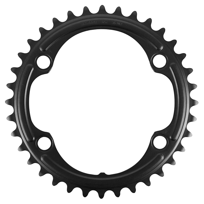 Plateau route 4BRA d.110 pour Shimano 105 R7100 origine 36DTS interieur 12V. noir