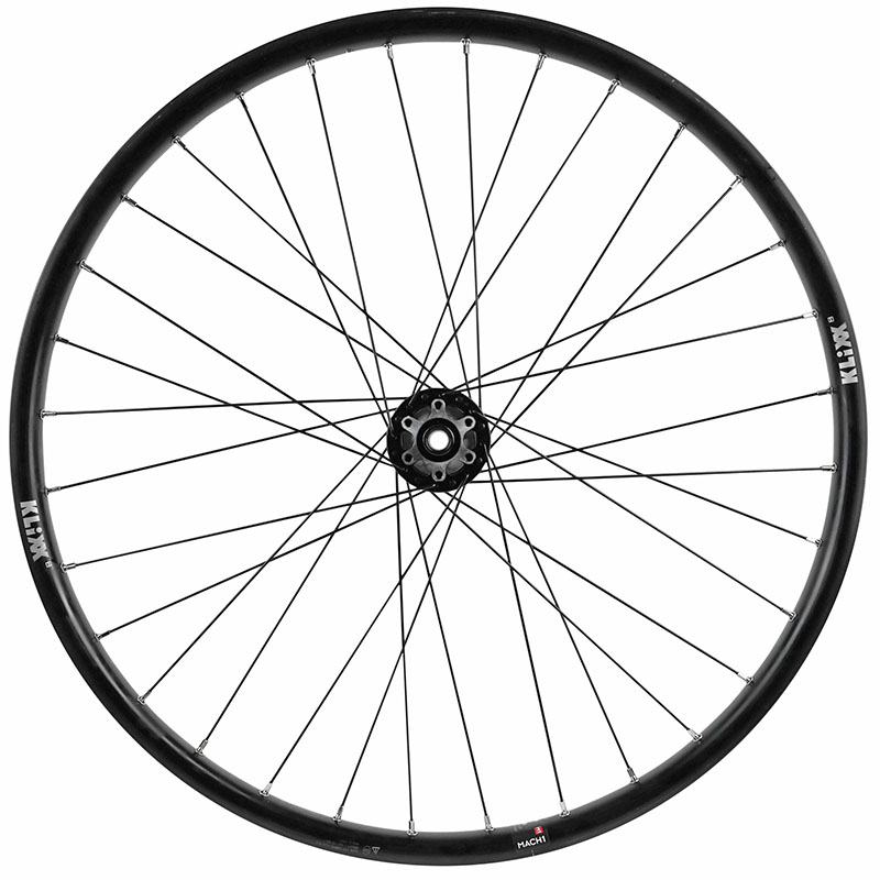 Roue VTT disque 26" Klixx tubeless ready arrière noir moyeu Velox D462DB cassette 11-10-9V disque 6 trous axe traversant 12-142 jante 23C 32 rayons all mountain - vue 2