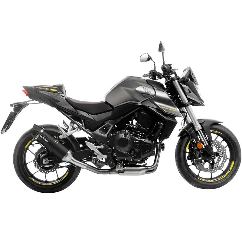 Pot moto leovince LV one evo acier inox pour honda 750 hornet 2023+ noir (coupelle carbone) (sans catalyseur) (homologue ce) -ref 14430EB - vue 2