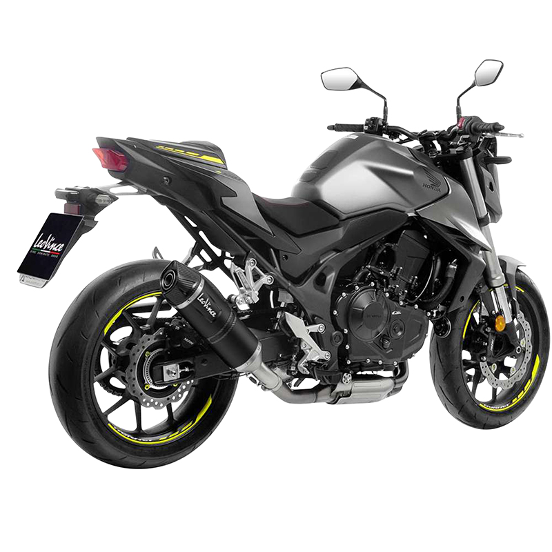 Pot moto leovince LV one evo acier inox pour honda 750 hornet 2023+ noir (coupelle carbone) (sans catalyseur) (homologue ce) -ref 14430EB - vue 3