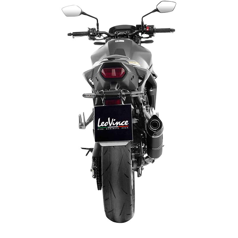 Pot moto leovince LV one evo acier inox pour honda 750 hornet 2023+ noir (coupelle carbone) (sans catalyseur) (homologue ce) -ref 14430EB - vue 4