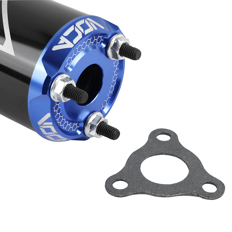 Silencieux VOCA Racing 50 à boîte Bestia RD30400 noir embout anodisé bleu pour Rookie Chromed SCR MK Barikit - vue 3