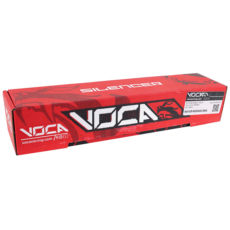Silencieux VOCA Racing 50 à boîte Bestia RD30400 noir embout anodisé bleu pour Rookie Chromed SCR MK Barikit - vue 4