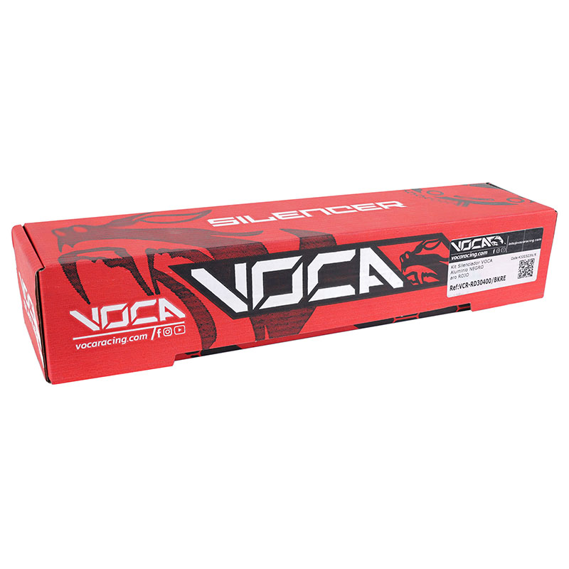 Silencieux VOCA Racing 50 à boîte RD30400 noir embout anodisé rouge pour Rookie, Chromed, SCR, MK, Barikit - vue 4