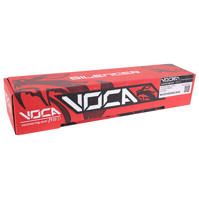 Silencieux VOCA Racing 50 à boîte Bestia RD30400 noir embout anodisé or - vue 4