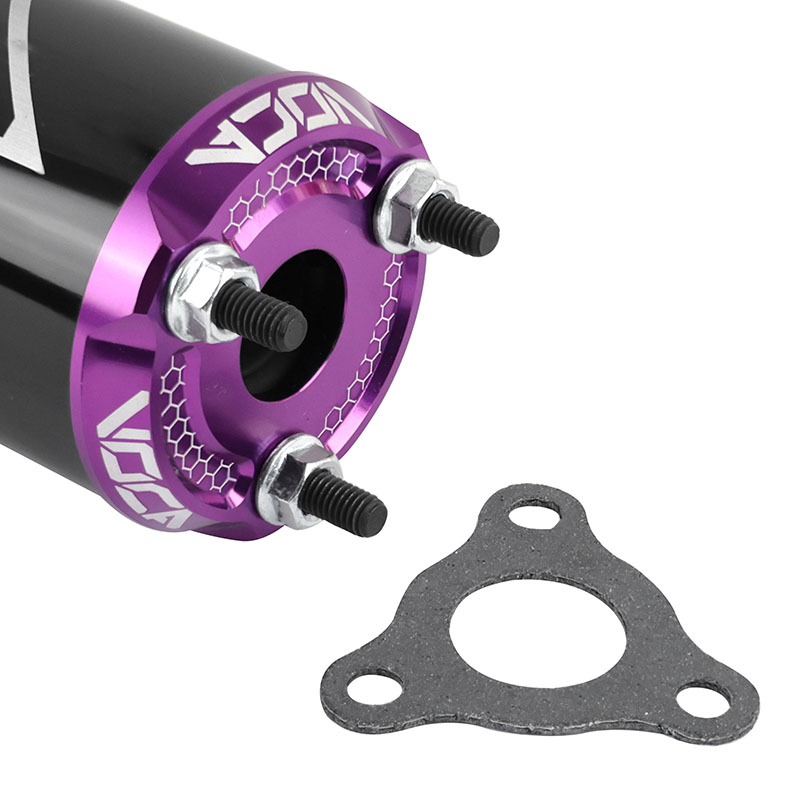 Silencieux VOCA Racing 50 à boîte RD30400 noir embout anodisé violet pour Rookie, Chromed, SCR, MK, Barikit - vue 3
