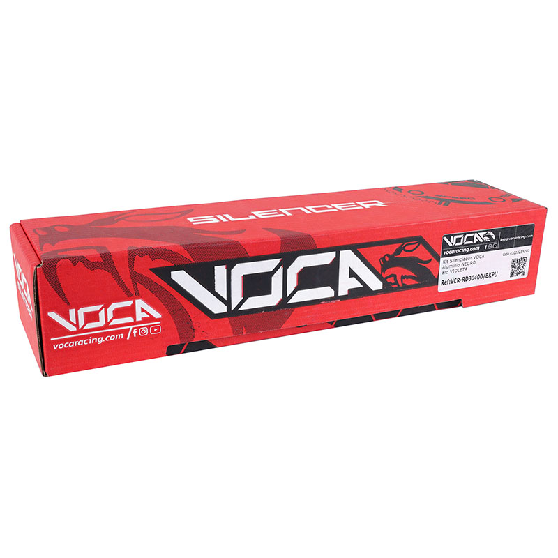 Silencieux VOCA Racing 50 à boîte RD30400 noir embout anodisé violet pour Rookie, Chromed, SCR, MK, Barikit - vue 4