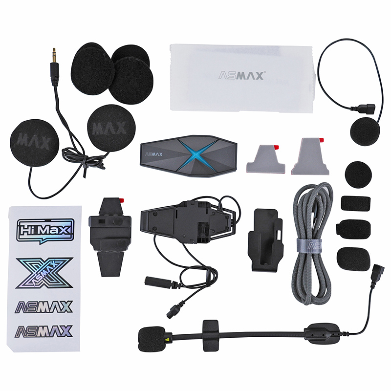 Intercom Asmax F1 plus bluetooth 5.3 jusqu’a 10 utilisateurs - 3KM portee pilote a pilote et 15KM portee technology mesh batterie 1250MAH - compatible jet, integral, et autres - vue 5