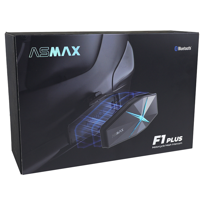 Intercom Asmax F1 plus bluetooth 5.3 jusqu’a 10 utilisateurs - 3KM portee pilote a pilote et 15KM portee technology mesh batterie 1250MAH - compatible jet, integral, et autres - vue 8