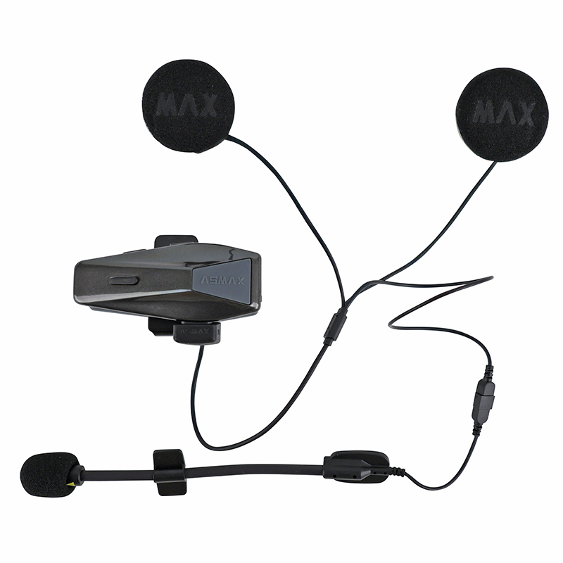 Intercom Asmax S2 bluetooth 5.4 jusqu’a 8 utilisateurs - 3KM portee pilote a pilote et 15KM portee technology mesh compatible jet, integral, et autres - vue 6
