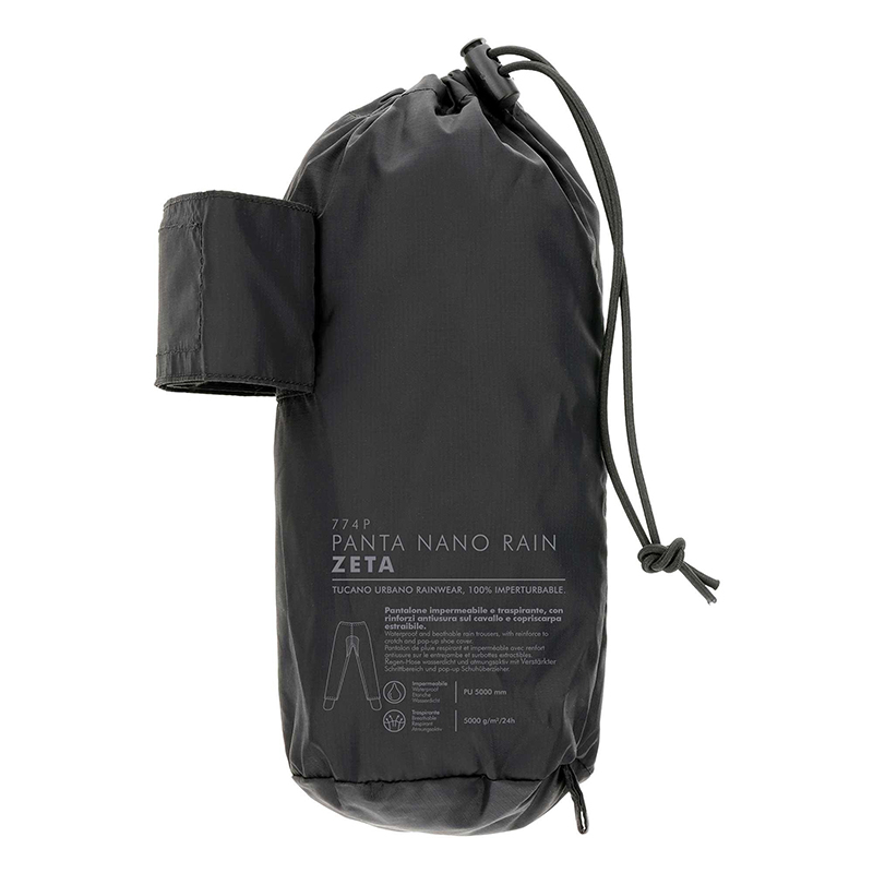 Pantalon de pluie Tucano Urbano Nano Rain Zeta Hydroscud avec couvre-chaussure extractible noir 2XL - vue 6