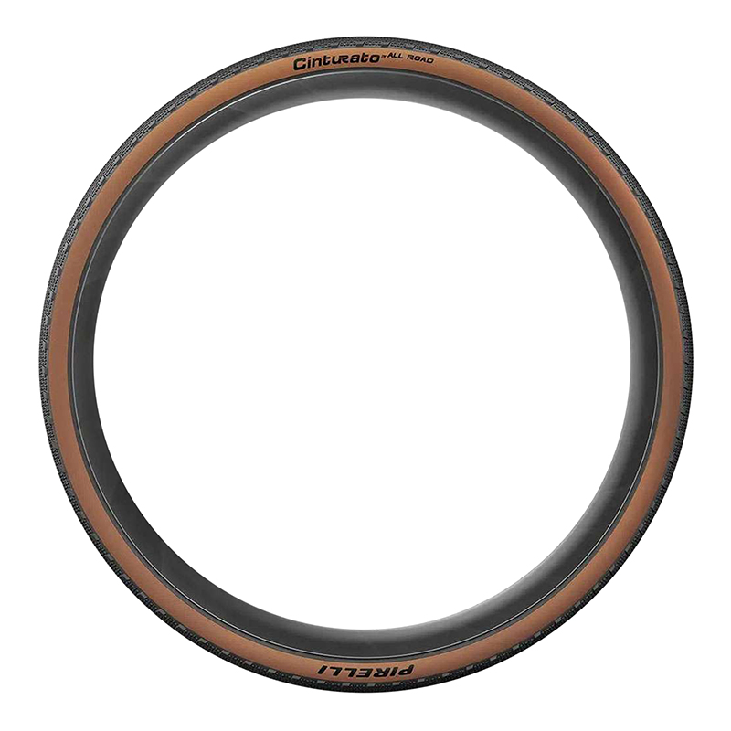 Pneu gravel Pirelli Cinturato All Road Classic 700 x 35 Tubeless Ready tanwall noir flanc marron - vue 3