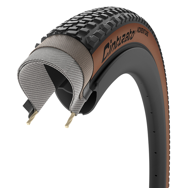 Pneu gravel Pirelli Cinturato All Road Classic 700 x 35 Tubeless Ready tanwall noir flanc marron - vue 4