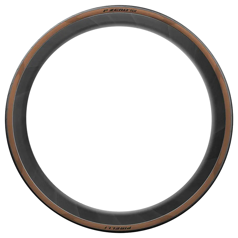 Pneu route 700 x 28 Pirelli p zero race classic tanwall noir flanc marron tubeless ready TS (28-622) - vue 3