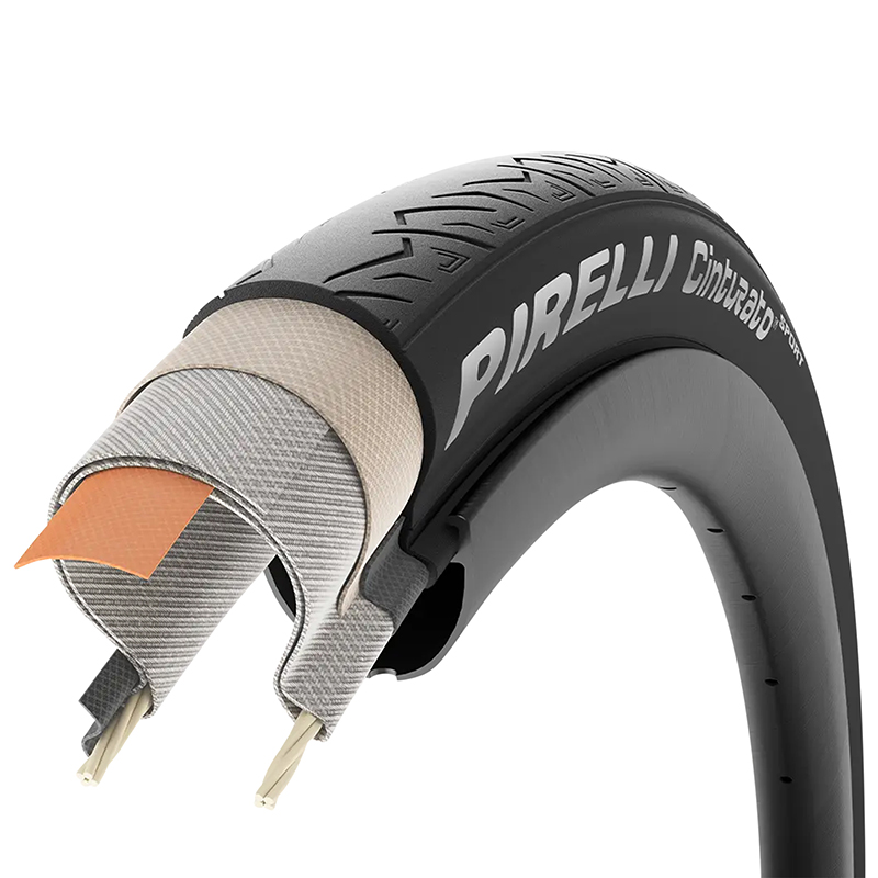 Pneu route Pirelli Cinturato Sport 700 x 32 noir TS (32-622) - vue 4