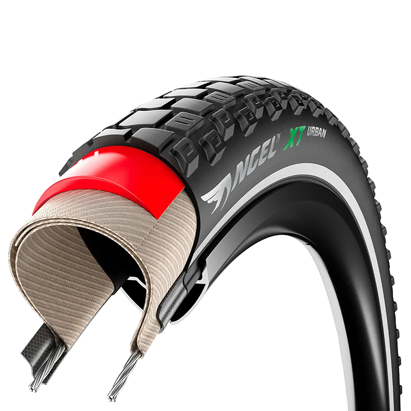 Pneu VTC VAE urbain 700 x 32 Pirelli Angel XT Urban noir flanc réflex TR (32-622) homologué VAE E50 - vue 4