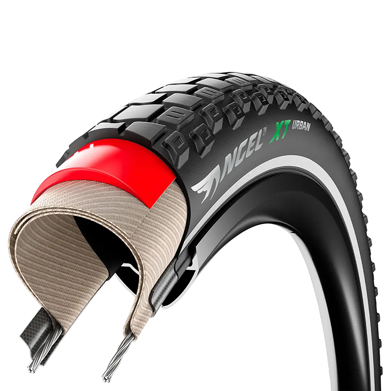Pneu VTC VAE urbain 700 x 47 Pirelli Angel XT Urban noir flanc réflex TR (47-622) homologué VAE E50 - vue 4