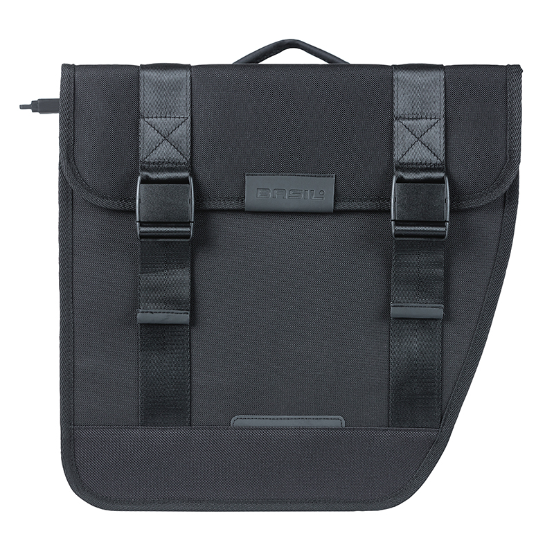 Sacoche arrière vélo double Basil Tour 28 L noir fixation porte-bagage Mik (34x14x34 cm) - vue 3