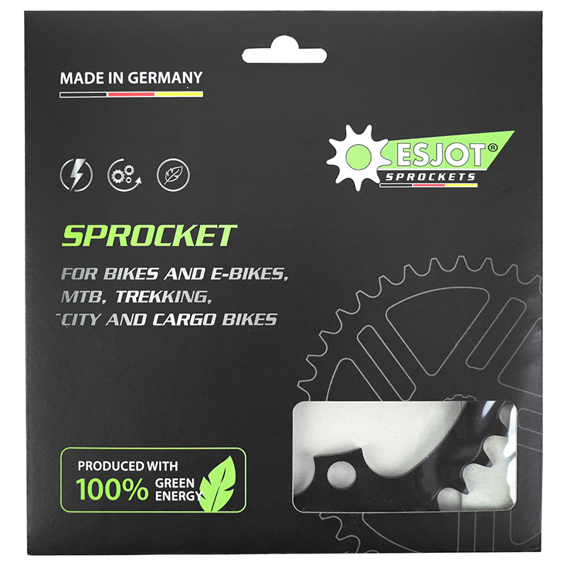 Plateau vae-e-bike 4BRA d.104 pour bosch - brose - yamaha - bafang Esjot 38DTS mono noir acier narrow wide (2.38 - 1-2X3-32" - 5.65 – 1-2X11-128") - vue 4