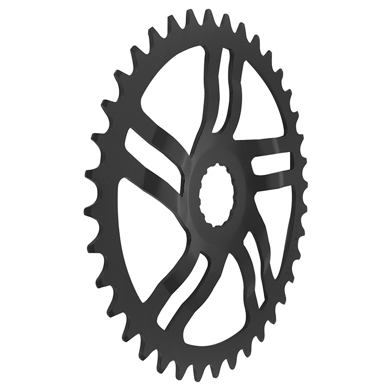 Plateau vae-e-bike direct mount pour bosch Esjot 38DTS mono noir acier (2.38 - 1-2X3-32" - 5.65 – 1-2X11-128") (3ÈME generation) sans rondelle de deport 2.8 MM avec 5.8MM - vue 2