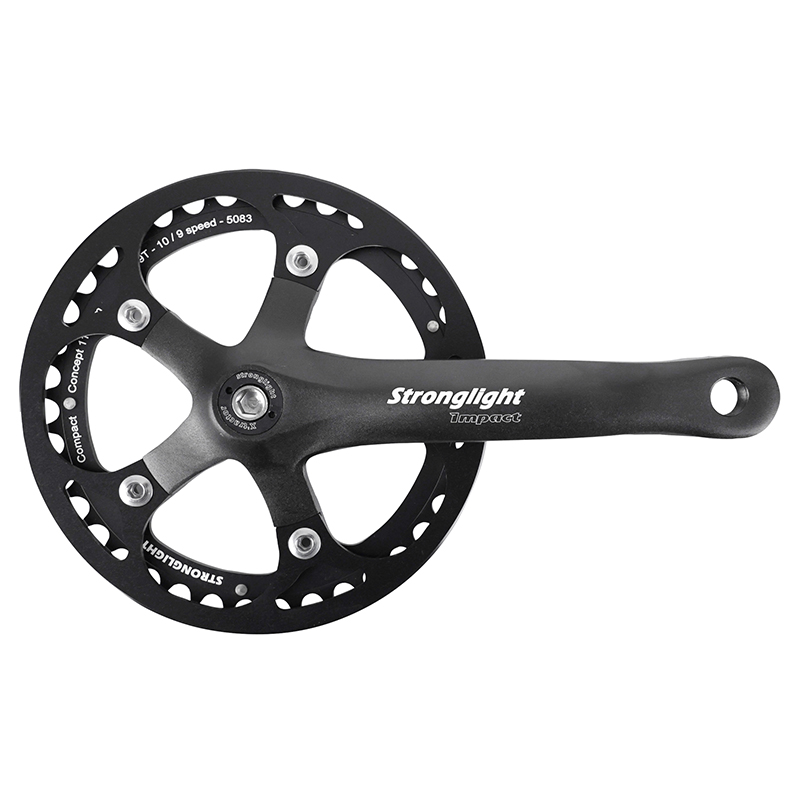 Pedalier city Stronglight 10-9V. impact s noir 170MM 39DTS avec carter pour chaine (axe carre 118MM)