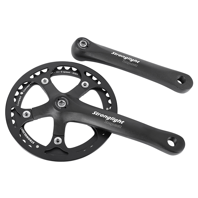 Pedalier city Stronglight 10-9V. impact s noir 170MM 39DTS avec carter pour chaine (axe carre 118MM) - vue 3
