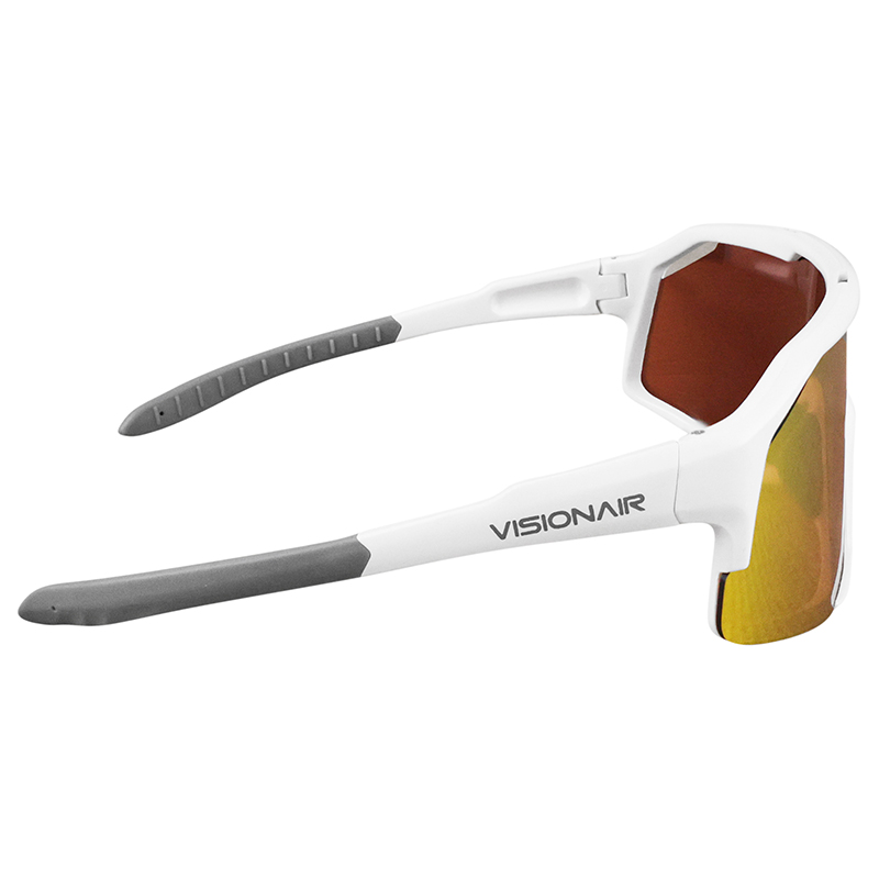 Lunettes vélo adulte Visionair anti-brouillard monture blanc verres revo red indice 0 à 3 - vue 4
