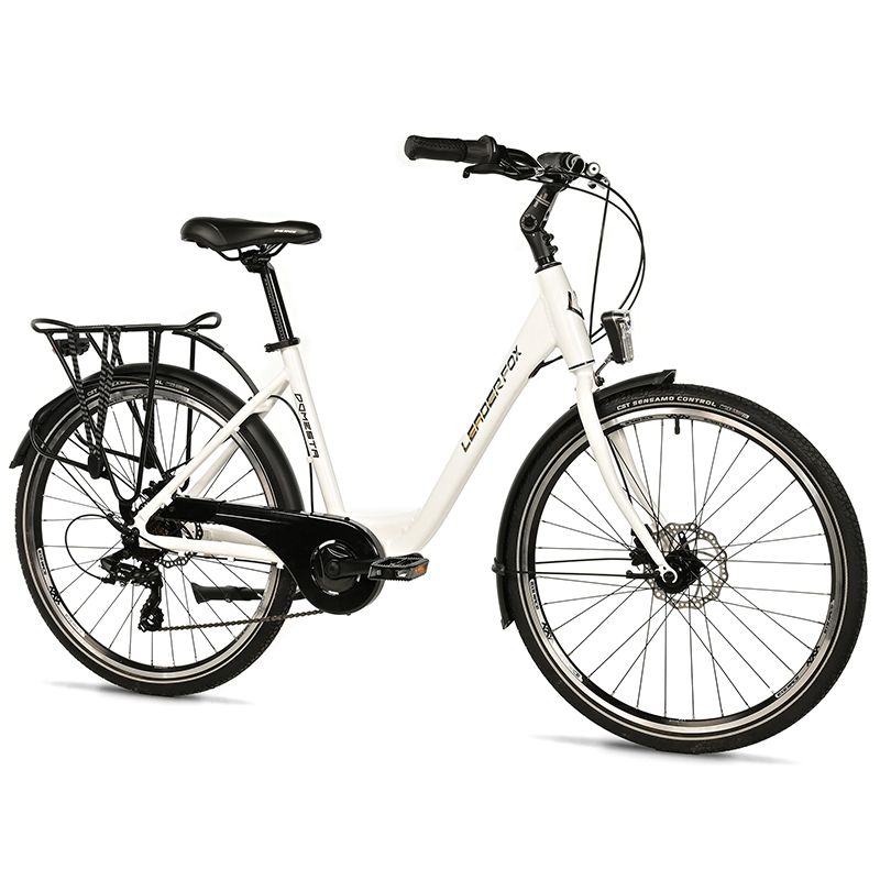 VELO MUSCULAIRE CITY BIKE 26 LEADER FOX DOMESTA 2025 FEMME BLANC 7V CADRE ALU 19 POUCES (TAILLE ADULTE 175 à 183 cm)