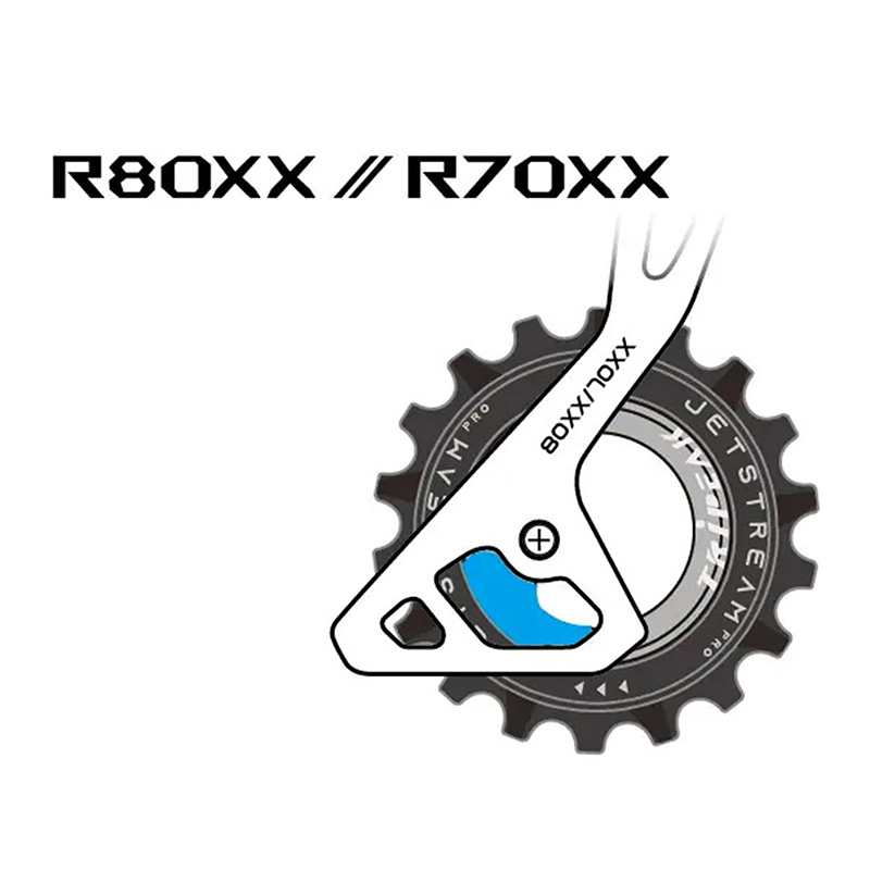 Galet derailleur aopw Tripeak 12-18 dents ceramique 11X2V. shimano ultegra R8000GS - 105 R7000GS rouge (jeu de 2) (garantie 4 ans) - vue 3
