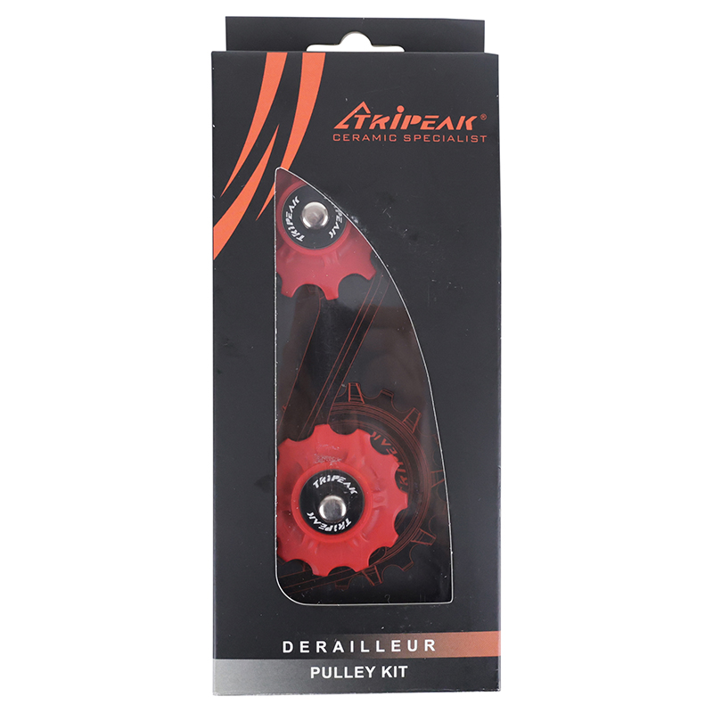 Galet dérailleur VTT Tripeak 11-11 dents céramique 11-10V Shimano-SRAM rouge (blister de 2) - vue 4