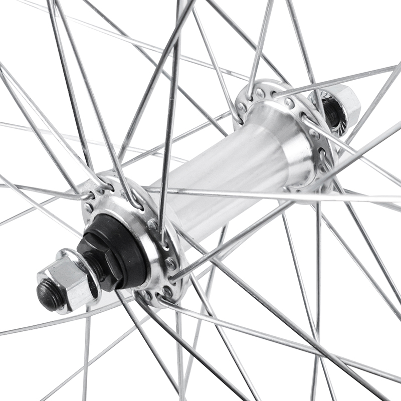 Roue VTT VELOX 27,5" ER10 avant moyeu alu axe plein jante 19C noir 36 rayons argent - vue 3
